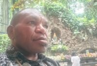 Titus Pekei, Pencetus Noken sebagai warisan budaya dunia, saat ditemui wartawan kaltim.tagarutama.com.