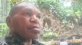 Titus Pekei, Pencetus Noken sebagai warisan budaya dunia, saat ditemui wartawan kaltim.tagarutama.com.